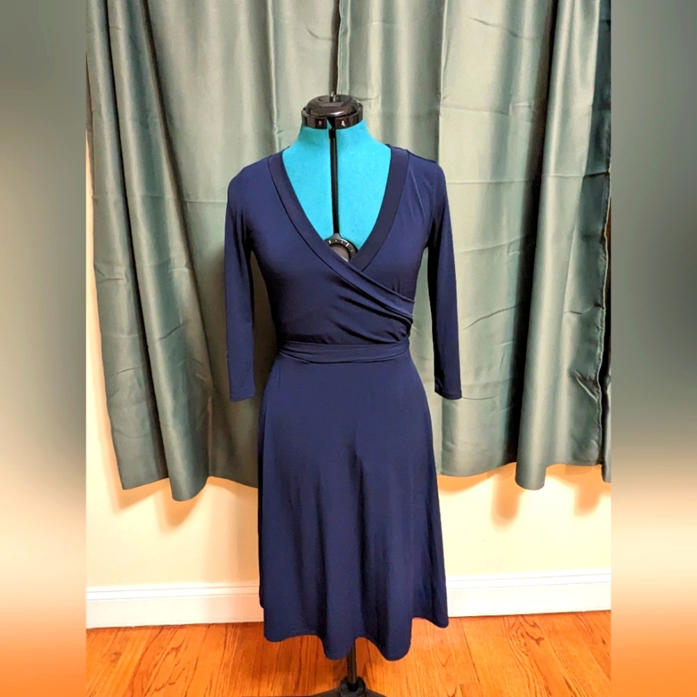 Janette Blue Wrap Dress